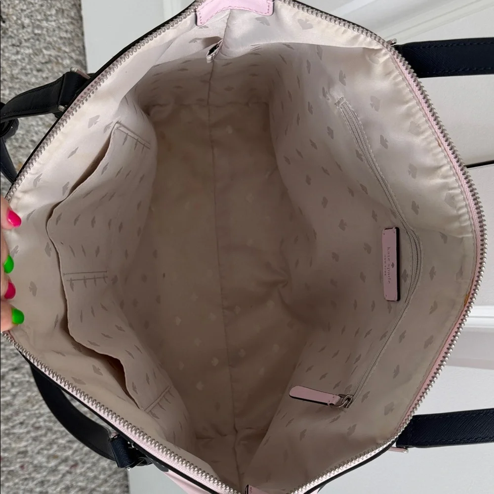 Kate Spade Black and Pink Floral Tote - Picture 4 of 8